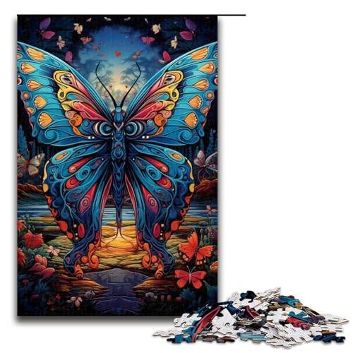 1000-teiliges Schmetterlings-Puzzle für Holzpuzzles, pädagogisches Spielzeug zum Stressabbau, Größe 50 x 75 cm von LLONGKT