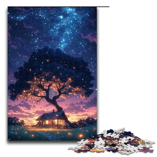 1000-teiliges Spiel „Bunte Wolken“, Puzzle aus Holz, tolles Geschenk für Erwachsene (Größe 50 x 75 cm) von LLONGKT