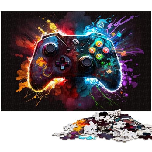1000-teiliges Spiel Neon-Puzzle, Geschenk, Holzpuzzle, pädagogische Größe 50 x 75 cm von LLONGKT