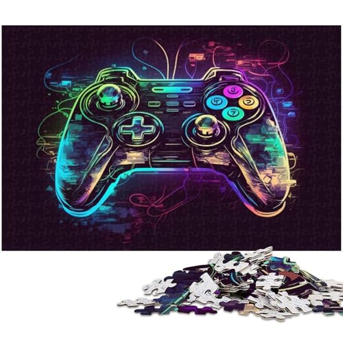1000-teiliges Spiel Neon-Puzzle, Geschenk, Holzpuzzle, pädagogische Größe 50 x 75 cm von LLONGKT
