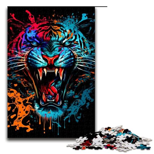 1000-teiliges Tiger-Puzzle, Holzpuzzle, pädagogisches Spielzeug zum Stressabbau, Größe 50 x 75 cm 1000-teiliges Tiger-Puzzle, Holzpuzzle, pädagogisches Spielzeug zum Stressabbau, Größe 50 x 75 cm von LLONGKT