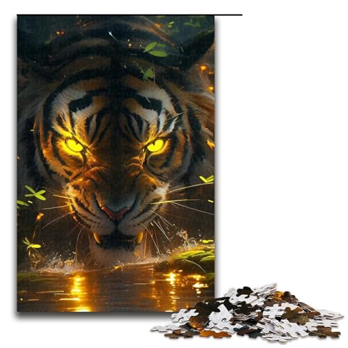 1000-teiliges Tiger-Puzzle, Holzpuzzle, pädagogisches Spielzeug zum Stressabbau, Größe 50 x 75 cm 1000-teiliges Tiger-Puzzle, Holzpuzzle, pädagogisches Spielzeug zum Stressabbau, Größe 50 x 75 cm von LLONGKT
