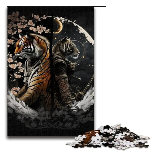 1000-teiliges Tiger-Puzzle, Holzpuzzle, pädagogisches Spielzeug zum Stressabbau, Größe 50 x 75 cm 1000-teiliges Tiger-Puzzle, Holzpuzzle, pädagogisches Spielzeug zum Stressabbau, Größe 50 x 75 cm von LLONGKT