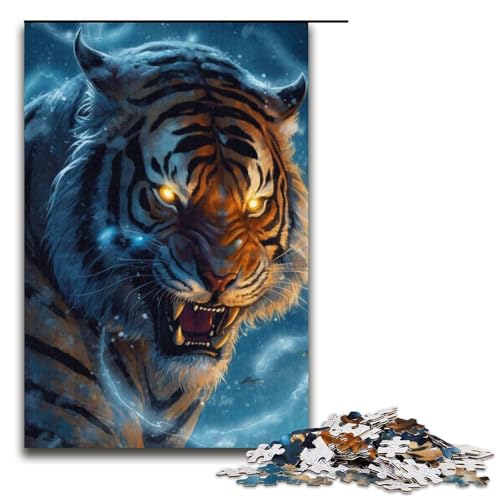 1000-teiliges Tiger-Puzzle, Kartonpuzzle, pädagogisches Spielzeug zum Stressabbau, Größe 38 x 26 cm 1000-teiliges Tiger-Puzzle, Kartonpuzzle, pädagogisches Spielzeug zum Stressabbau, Größe 38 x 26 cm von LLONGKT