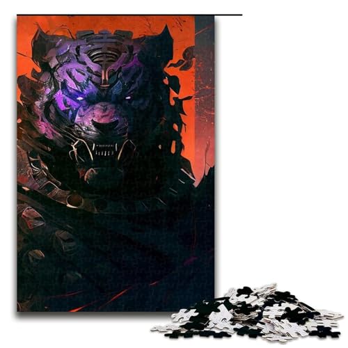 1000-teiliges Tiger-Puzzle für Erwachsene, Lernspiel, Herausforderung, Spielzeug, Kunstwerk, Geschenk, Größe 50 x 75 cm von LLONGKT
