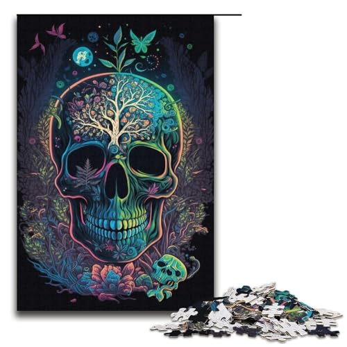 1000-teiliges Totenkopf-Puzzle für Erwachsene, Papppuzzle, Lernspiel, Herausforderungsspielzeug, Größe 38 x 26 cm 1000-teiliges Totenkopf-Puzzle für Erwachsene, Papppuzzle, Lernspiel, Herausforderungsspielzeug, Größe 38 x 26 cm von LLONGKT