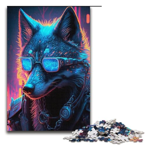 1000-teiliges Wolf-Puzzle für Papppuzzles, pädagogisches Spielzeug zum Stressabbau, Größe 38 x 26 cm von LLONGKT