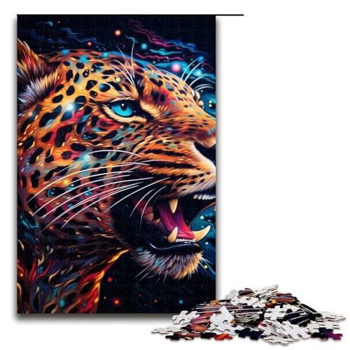 Afrikanischer Leopard Puzzle Spielzeug Erwachsene 1000 Teile Puzzle Lernspiel für Geburtstag, Weihnachten für Jugendliche ab 14 Jahren Größe 50x75cm von LLONGKT