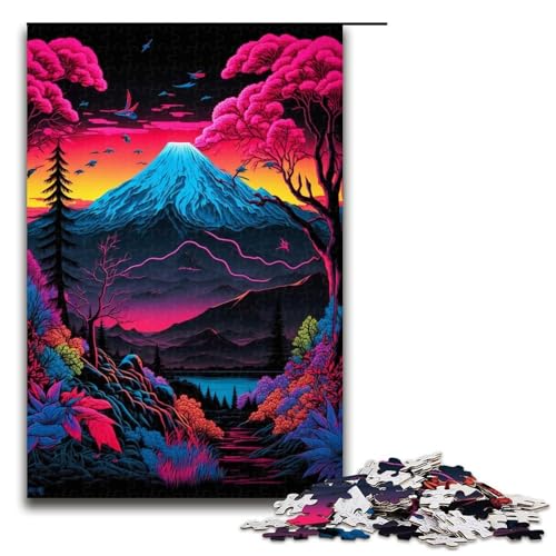Aquarell-Berge-Puzzle, 1000 Teile, Puzzle für Erwachsene, gutes Geschenk für Teenager ab 14 Jahren, Größe 50 x 75 cm Aquarell-Berge-Puzzle, 1000 Teile, Puzzle für Erwachsene, gutes Geschenk für Teenager ab 14 Jahren, Größe 50 x 75 cm von LLONGKT