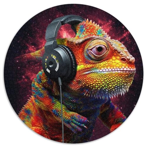 Art Chameleon Runde Puzzles aus Karton für Erwachsene, 1000-teiliges Denkspiel, Spiel für Erwachsene, interaktive Familienaktivität (Größe 67,5 x 67,5 cm) von LLONGKT