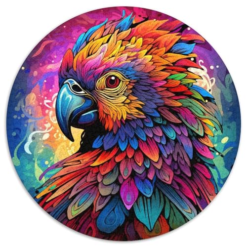 Art Parrot Rundes Puzzle aus Karton für Erwachsene, 1000 Teile, Denkspiel für Teenager und Familieninteraktion (67,5 x 67,5 cm) von LLONGKT