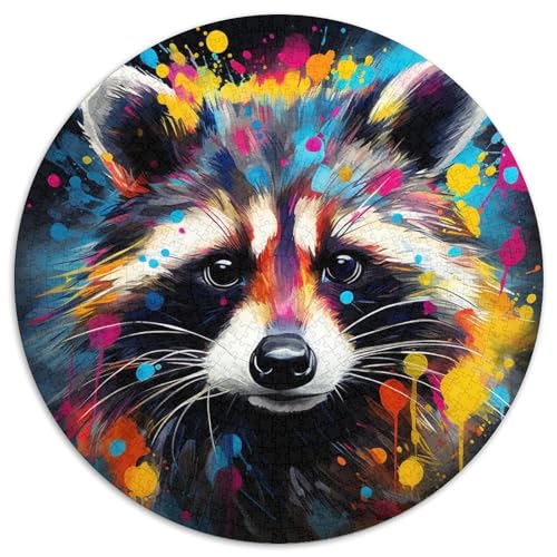 Art Raccoon Puzzle für Erwachsene, 1000 Teile, pädagogisches Denkspiel für Erwachsene, künstlerische Heim- und Bürodekoration, ab 14 Jahren (67,5 x 67,5 cm) von LLONGKT
