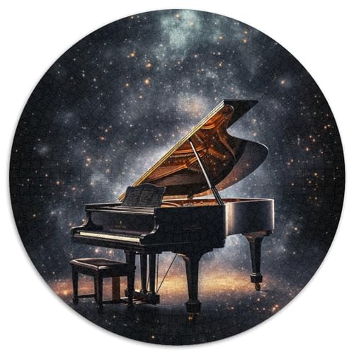 Art Star Piano-Puzzle, rund, 1000 Teile, für Erwachsene, kreatives Familienspiel und Heimdekoration, Teenager (Größe 67,5 x 67,5 cm) von LLONGKT