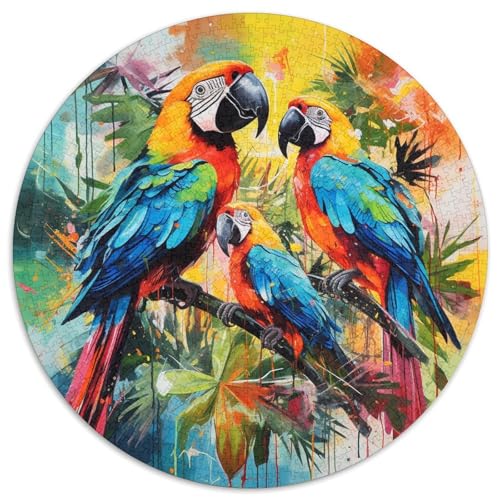 Art Toucans Runde Puzzles aus Karton für Erwachsene, 1000-teiliges Denkspiel, Spiel für Erwachsene, interaktive Familienaktivität (Größe 67,5 x 67,5 cm) von LLONGKT