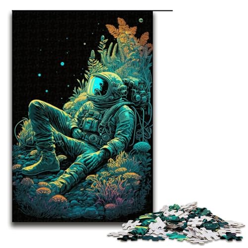 Astronauten-Puzzle mit 1000 Teilen für Holzpuzzles, pädagogisches Spielzeug zum Stressabbau, Größe 50 x 75 cm von LLONGKT