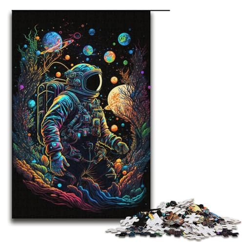 Astronauten-Puzzle mit 1000 Teilen für Papppuzzles, pädagogisches Spielzeug zum Stressabbau, Größe 38 x 26 cm von LLONGKT