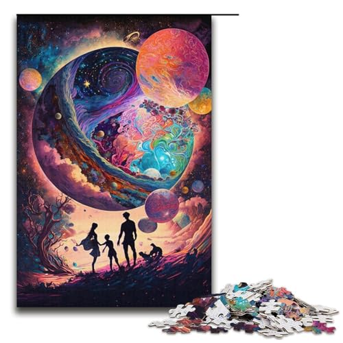 Astronauten-Puzzle mit 1000 Teilen für Papppuzzles, pädagogisches Spielzeug zum Stressabbau, Größe 38 x 26 cm von LLONGKT