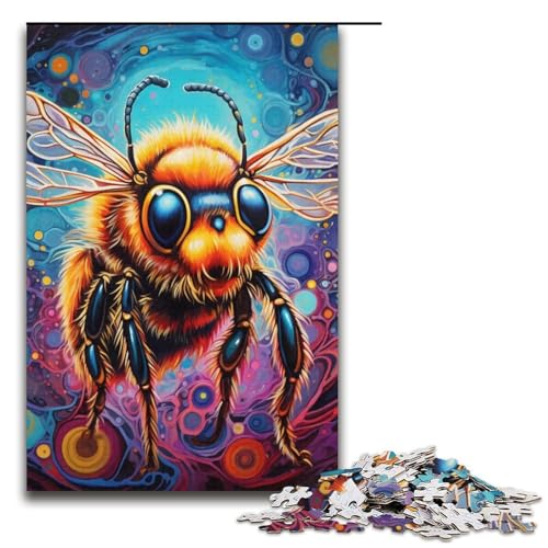 Bienen-Puzzle für Erwachsene, 1000 Teile, Puzzlespiel für Jugendliche ab 14 Jahren, Größe 38 x 26 cm von LLONGKT