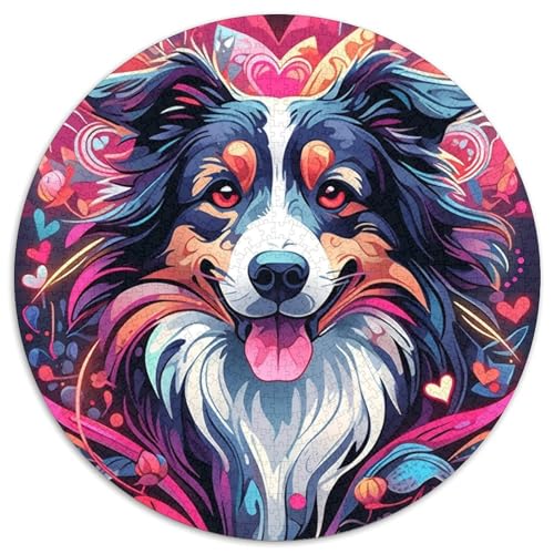 Border-Collie-Puzzle für Erwachsene, 1000 Teile, pädagogisches Denkspiel, künstlerische Heim- und Bürodekoration, ab 14 Jahren (Größe 67,5 x 67,5 cm) von LLONGKT