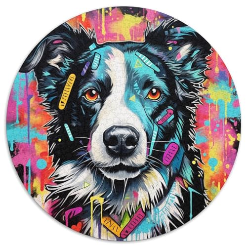 Border-Collie-Puzzles für Erwachsene, 1000-teiliges, anspruchsvolles DIY-Denkspiel, perfektes Familienspiel oder dekoratives Geschenk (67,5 x 67,5 cm) von LLONGKT