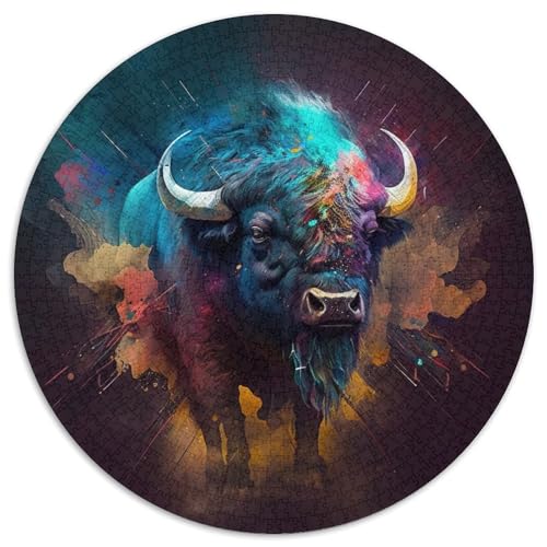 Buffalo-Puzzle für Erwachsene, 1000 Teile, anspruchsvolles DIY-Denkspiel, perfektes Familienspiel oder dekoratives Geschenk (Größe 67,5 x 67,5 cm) von LLONGKT