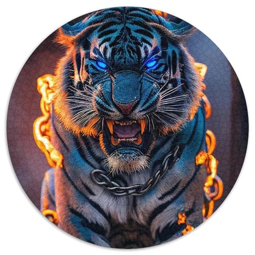 Bunte Feuertiger-Puzzles für Erwachsene, 1000 Teile, pädagogisches Denkspiel, künstlerische Heim- und Bürodekoration, ab 14 Jahren (Größe 67,5 x 67,5 cm) von LLONGKT