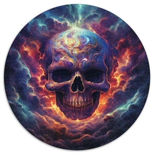 Bunter Kunst-Totenkopf, schwierige Puzzles für Erwachsene, 1000 Teile, Denksportaufgabe, interaktives Familienspiel, geeignet für Kinder ab 14 Jahren (Größe 67,5 x 67,5 cm) von LLONGKT