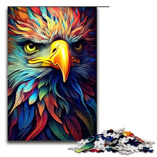 Buntes Adler-Puzzle 1000 Teile für Erwachsene, Puzzle Weihnachtswunschliste mit Weihnachtsmann, Größe 50 x 75 cm von LLONGKT