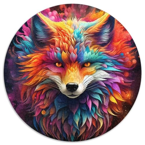 Buntes Art Fox-Puzzle für Erwachsene, 1000 Teile, Geburtstagsgeschenkidee für Erwachsene, anspruchsvolles Denkspiel (67,5 x 67,5 cm) von LLONGKT