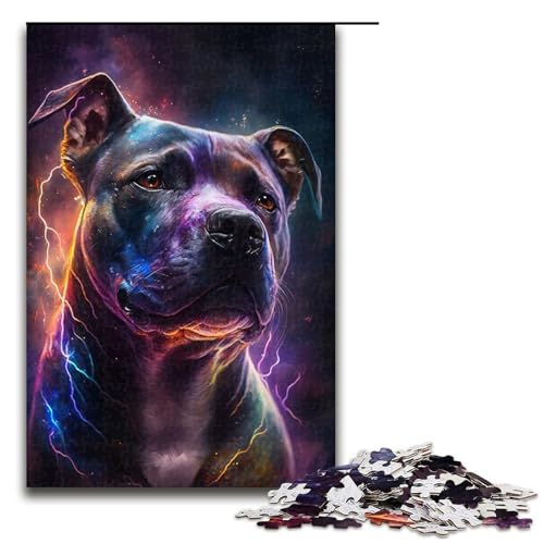 Buntes Blitzhund-Puzzle, 1000 Teile, für Erwachsene, Heimkunstdekor, für Teenager ab 14 Jahren, Größe 50 x 75 cm von LLONGKT