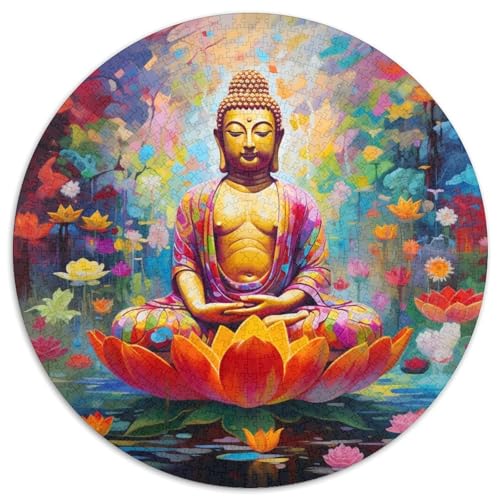 Buntes Buddha-Puzzle für Erwachsene, 1000 Teile, pädagogisches Denkspiel für Erwachsene, künstlerische Heim- und Bürodekoration, ab 14 Jahren (67,5 x 67,5 cm) von LLONGKT