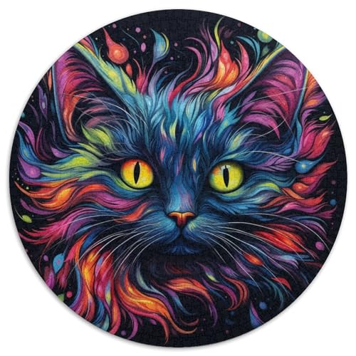 Buntes Kunst-Katzen-Puzzle für Erwachsene, 1000 Teile, für Erwachsene, Familienaktivität, Heimdekoration zum Selbermachen, (67,5 x 67,5 cm) von LLONGKT