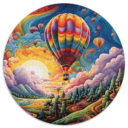 Buntes Kunst-Puzzle mit Heißluftballons für Erwachsene, 1000 Teile, anspruchsvolles Denkspiel, Familienaktivität, Heimdekoration, (67,5 x 67,5 cm) von LLONGKT