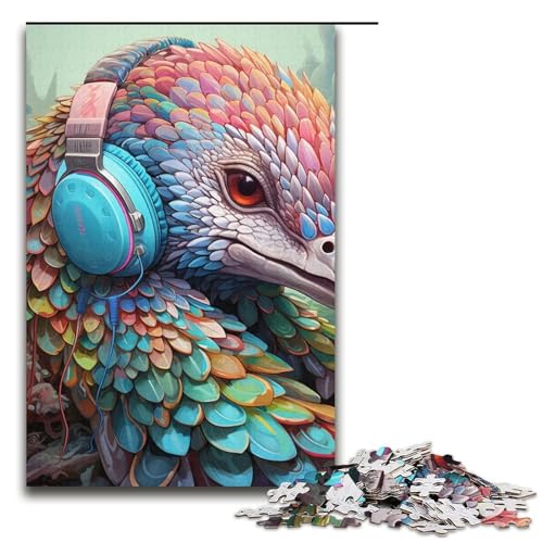 Buntes Papageien-Puzzle, 1000 Teile, für Erwachsene, zum Stressabbau, zum Zeitvertreib zu Hause, Größe 38 x 26 cm von LLONGKT