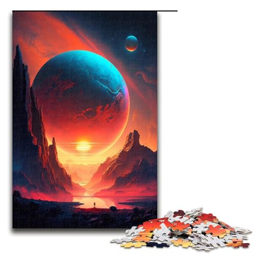 Buntes Planeten-Berge-Puzzle, 1000 Teile, Puzzle für Erwachsene, Geburtstagsgeschenk, Geschenke für Teenager ab 14 Jahren (Größe 50 x 75 cm) von LLONGKT