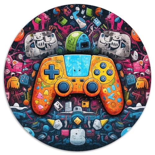 Buntes Spiel, runde Puzzles aus Pappe, 1000 Teile, Puzzle für Erwachsene, Denkspiel für Teenager und Familieninteraktion (67,5 x 67,5 cm) von LLONGKT