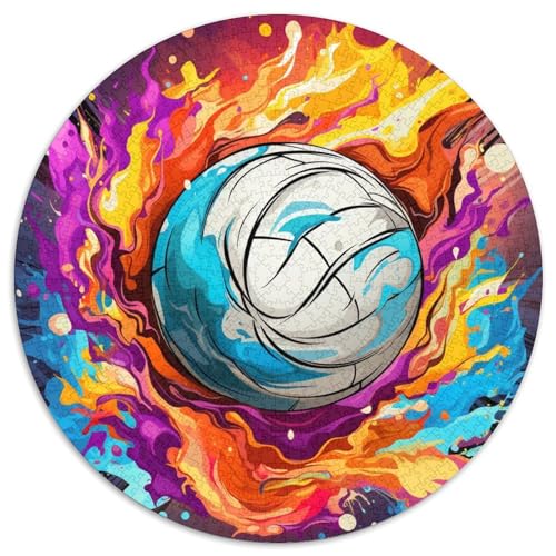 Buntes Volleyball-Puzzle für Erwachsene, 1000 Teile, pädagogisches Denkspiel, künstlerische Heim- und Bürodekoration, ab 14 Jahren (67,5 x 67,5 cm) von LLONGKT