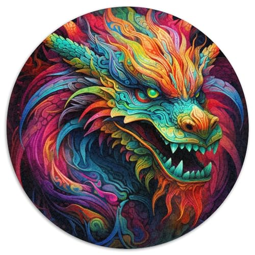 Buntes chinesisches Drachenpuzzle für Erwachsene, 1000 Teile, pädagogisches Denkspiel für Erwachsene, künstlerische Heim- und Bürodekoration, ab 14 Jahren (67,5 x 67,5 cm) von LLONGKT