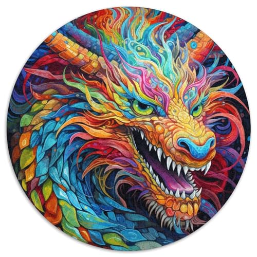 Buntes chinesisches Drachenpuzzle für Erwachsene, 1000 Teile, pädagogisches Denkspiel für Erwachsene, künstlerische Heim- und Bürodekoration, ab 14 Jahren (67,5 x 67,5 cm) von LLONGKT