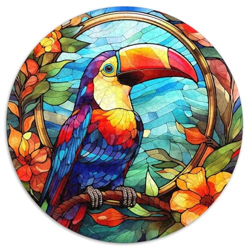 Buntglas-Tukan-Puzzle für Erwachsene, 1000 Teile, anspruchsvolles Denkspiel, Familienaktivität, Heimdekoration, (67,5 x 67,5 cm) von LLONGKT