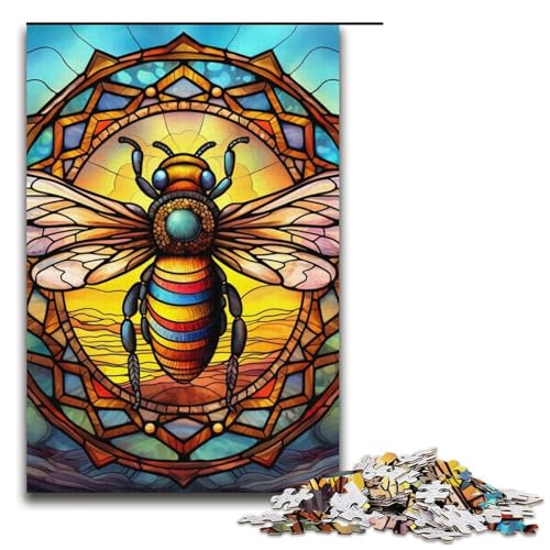 Buntglasboot-Puzzle für Erwachsene, 1000 Teile, Puzzlespiel für Jugendliche ab 14 Jahren, Größe 38 x 26 cm von LLONGKT