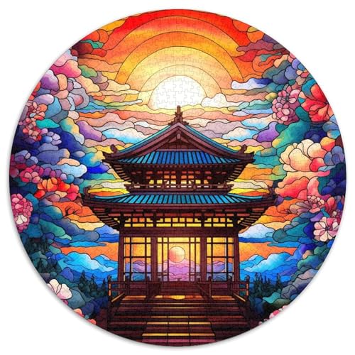Buntglasturm-Puzzle für Erwachsene, 1000 Teile, anspruchsvolles Denkspiel, Familienaktivität, Heimdekoration, (67,5 x 67,5 cm) von LLONGKT