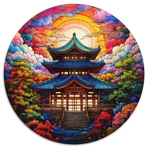 Buntglasturm-Puzzle für Erwachsene, 1000 Teile, anspruchsvolles Denkspiel für Teenager, Spaß für den Spieleabend mit der Familie (Größe 67,5 x 67,5 cm) von LLONGKT