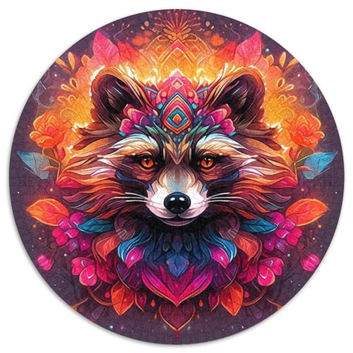 Cartoon-Waschbär-Puzzle für Erwachsene, 1000 Teile, pädagogisches Denkspiel für Erwachsene, künstlerische Heim- und Bürodekoration, ab 14 Jahren (67,5 x 67,5 cm) von LLONGKT