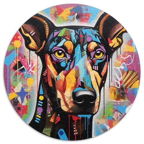 Dobermann-Graffiti-Puzzle für Erwachsene, 1000 Teile, Geburtstagsgeschenkidee für Erwachsene, anspruchsvolles Denkspiel (67,5 x 67,5 cm) von LLONGKT