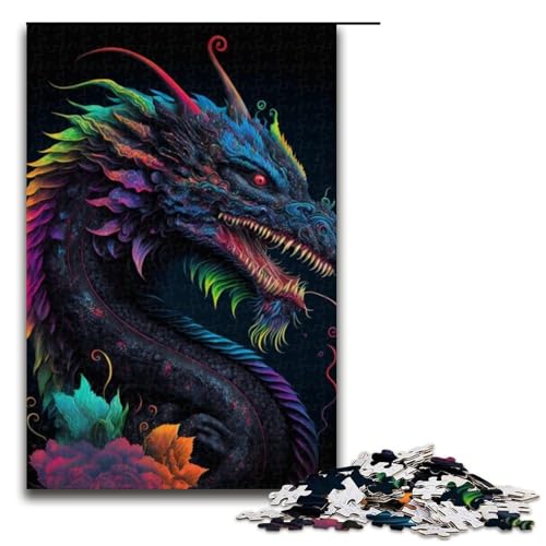 Drachen-Puzzle, 1000 Teile, Puzzle für Erwachsene, Kunstwerk für Teenager ab 14 Jahren, Größe 50 x 75 cm von LLONGKT