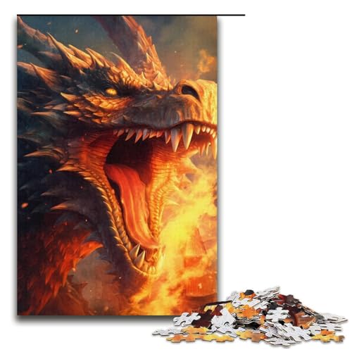 Drachen-Tierpuzzle, 1000 Teile, für Erwachsene, Lernspiele, Staycation, Zeitvertreib, für Teenager ab 14 Jahren, Größe 38 x 26 cm Drachen-Tierpuzzle, 1000 Teile, für Erwachsene, Lernspiele, Staycation, Zeitvertreib, für Teenager ab 14 Jahren, Größe 38 x 26 cm von LLONGKT