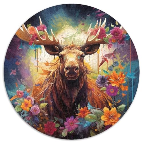 Elch-Puzzle für Erwachsene, 1000 Teile, anspruchsvolles Denkspiel, Familienaktivität, Heimdekoration, (67,5 x 67,5 cm) von LLONGKT