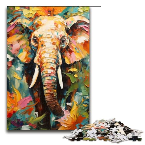 Elefanten-Puzzle, 1000 Teile, für Erwachsene – anspruchsvolles Spiel, lustiges Geschenk (Größe 50 x 75 cm) von LLONGKT