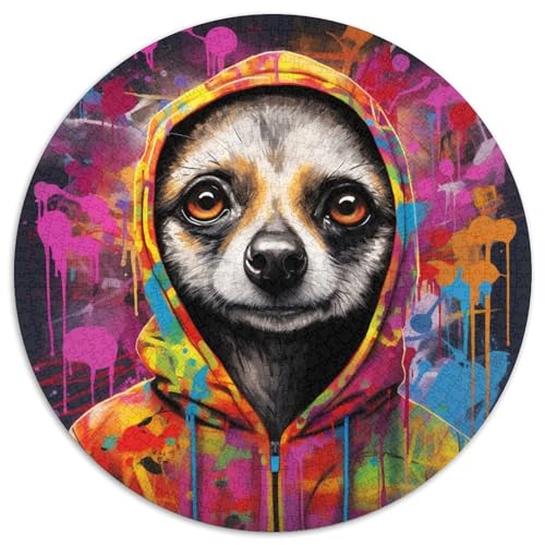 Erdmännchen-Graffiti-Puzzle für Erwachsene, 1000 Teile, pädagogisches Denkspiel, künstlerische Heim- und Bürodekoration, ab 14 Jahren (Größe 67,5 x 67,5 cm) von LLONGKT